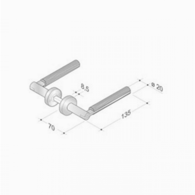 Maneja par de PBA 2002.YOD madera y acero inoxidable AISI 316L