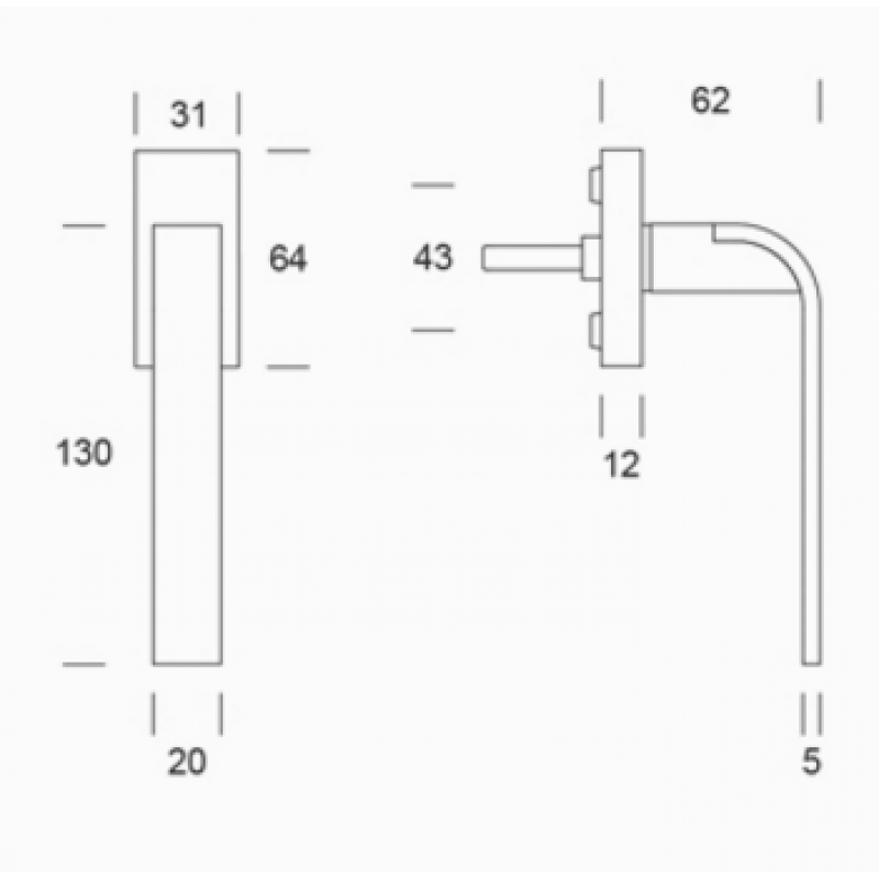 Pareja mangos de acero inoxidable AISI 316L PBA 0IT.153.0000