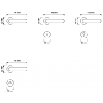 Cosmic Cromo Satinado Manija de Puerta en Rosette Linea Calì Crystal