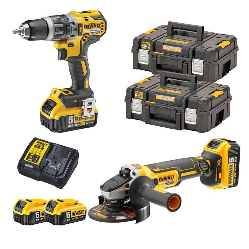 Power Kit Dewalt Martillo + Taladro + Amoladora + Atornillador Impacto