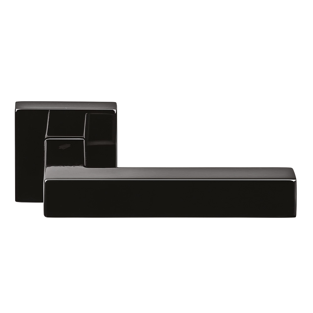 Tirador de puerta Ellesse Grafite negro en rosetón de Colombo Design