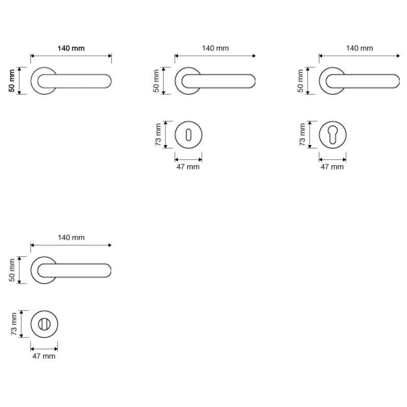 Epoca Bronce Mate Manija de Puerta en Rosette Linea Calì Vintage