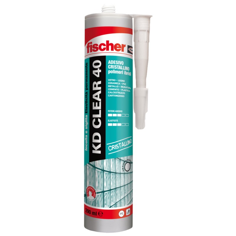 Fischer KD CLEAR 40 Adhesivo Sellante Cristalino para Vidrio