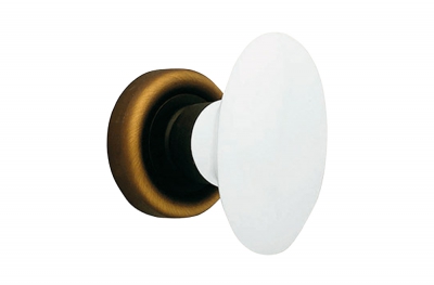 Pomo de puerta Flavia 685 RO 102 BM para Calì Line Matt Bronze con mango de porcelana blanca