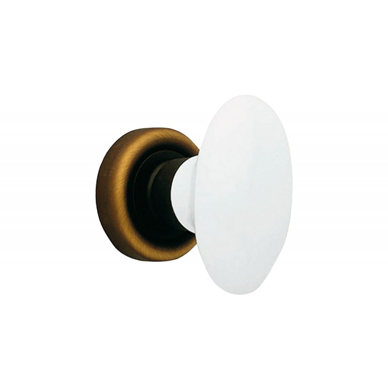Pomo de puerta Flavia 685 RO 102 BM para Calì Line Matt Bronze con mango de porcelana blanca
