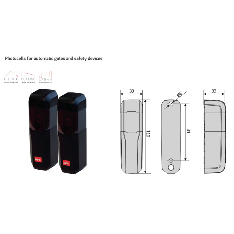 Fotocélulas para Cancelas BFT COMPACTA A20-180 2601411