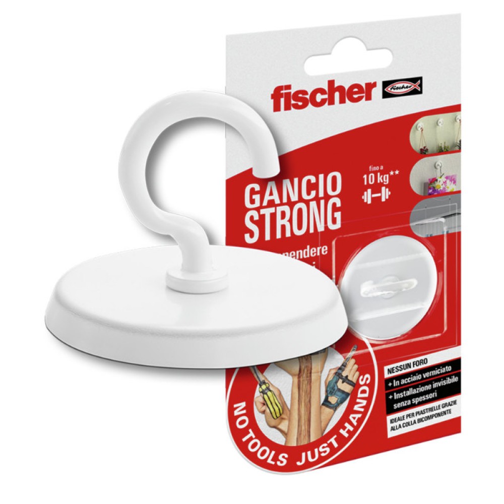 Fischer Gancho para colgar cuadros rectos Fast & Fix (10 ud., Blanco)