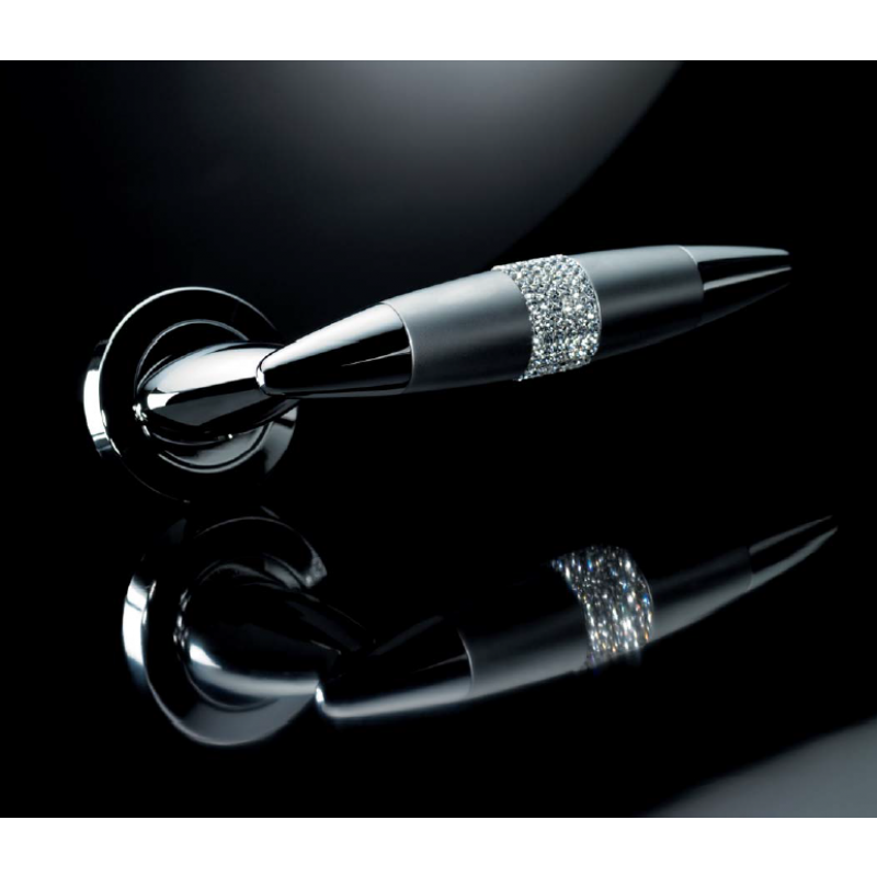 Havana Mesh Cromo Brillo Manija de Puerta en Rosette Linea Calì Crystal