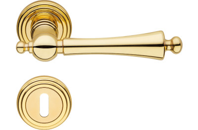 Heidi Linea Calì Manija de Puerta Clásica de Latón con Roseta