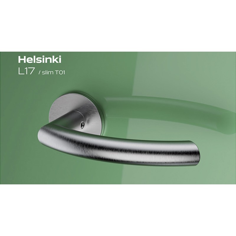 Helsinki Reguitti Inox Tirador Puerta con Roseta Redonda Slim