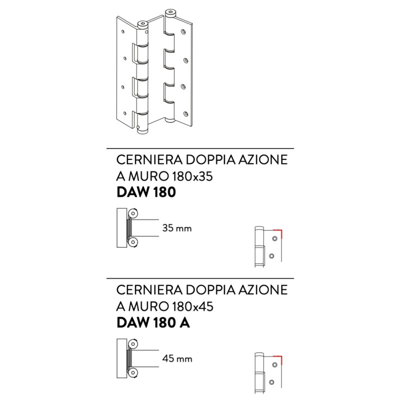 Bisagras de doble acción de pared Justor Daw - Madera - Bisagras de doble  acción de pared