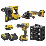 Kit DeWalt DCK353P4T-IT Taladro DCD796 Martillo DCH273 Amoladora DCG405