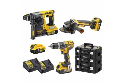 Kit DeWalt DCK353P4T-IT Taladro DCD796 Martillo DCH273 Amoladora DCG405