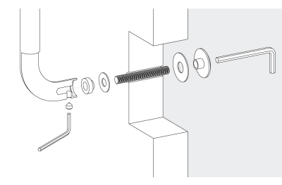 Kit de fijación de pasaje único para manija de diseño Colombo para puertas de madera PVC Blindado Aluminio Vidrio