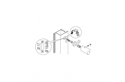 Kit de Fijación de las empuñaduras 01 PBA habitación transeúntes Puertas Aluminio, Hierro, Madera