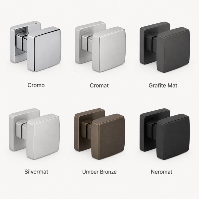 Kubo Colombo Design Pomo Giratorio para Puerta 55x55 mm