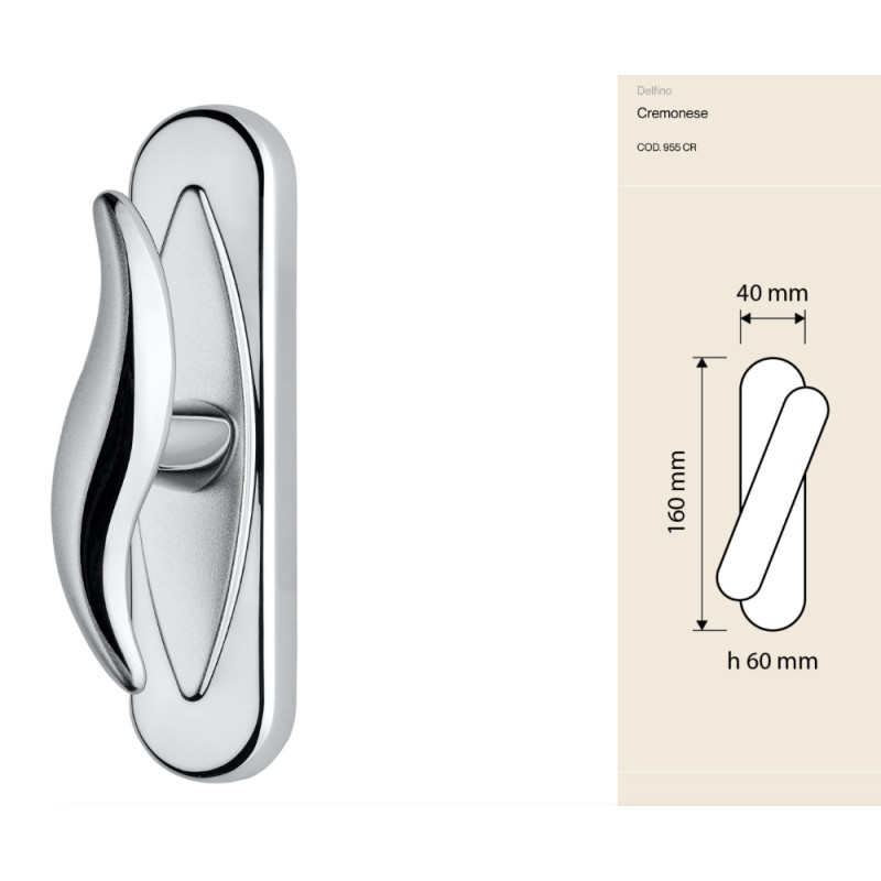Manilla Cremonesa para Ventana Delfino Linea Calì de Latón