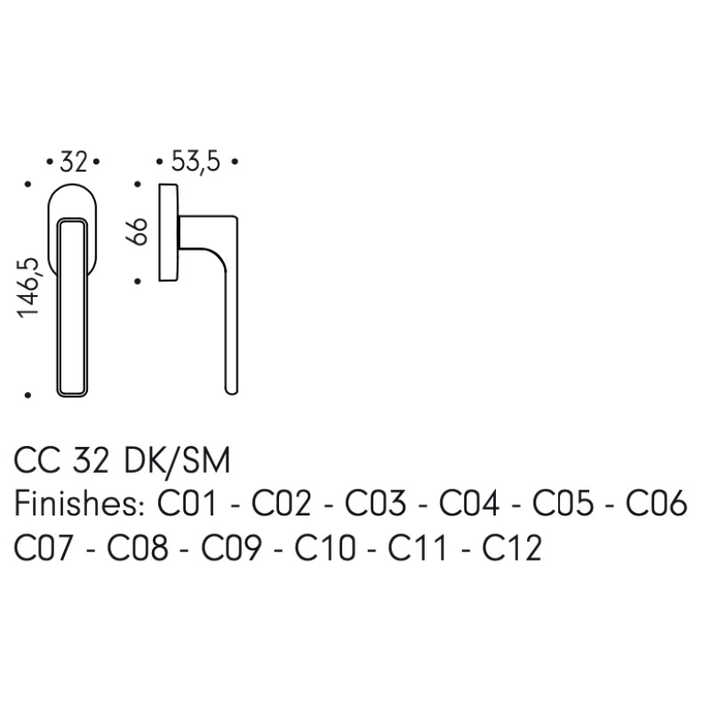 Manilla Oscilobatiente de Ventana DUE MOOD Colombo Design DK
