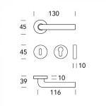 Tirador de Puerta Interior en Latón Reguitti Collo Basso