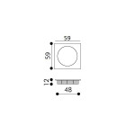 Manilla Cuadrada Empotrada Arieni 222 Placa 59x59 mm