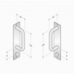 mango fijo de acero inoxidable placa rectangular PBA 2211 AISI 316L