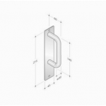 mango fijo de acero inoxidable placa rectangular PBA 2211 AISI 316L