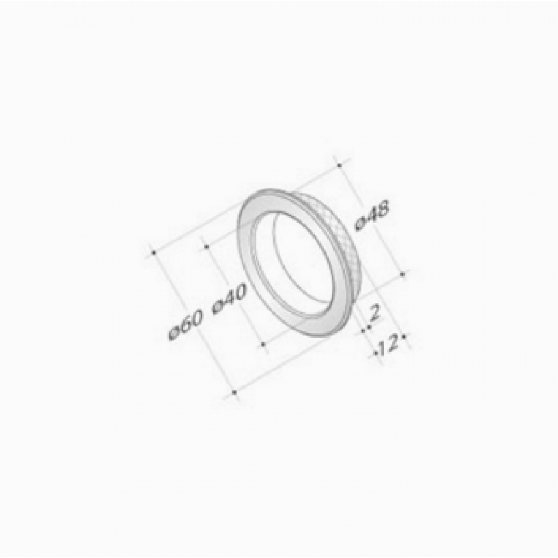 manija PBA 2001.IT.SC/P en acero inoxidable AISI 316L para puerta corrediza