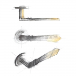 Diseño de la manija de la puerta Luciana Di Virgilio y Gianni Veneziano H1061 Cenerentola Valli & Valli