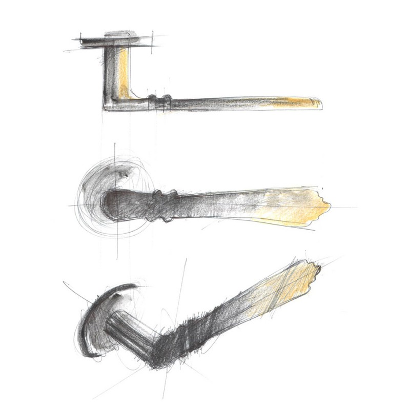 Diseño de la manija de la puerta Luciana Di Virgilio y Gianni Veneziano H1061 Cenerentola Valli & Valli