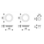 Manillas Empotradas para Puertas Correderas Arieni 95/SF Ø58 mm