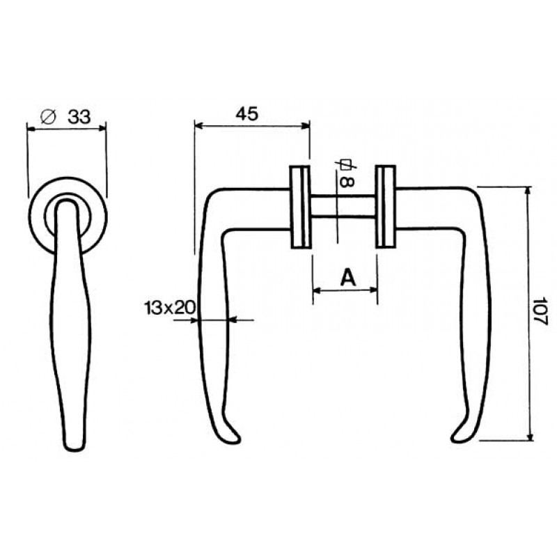 Manijas para puertas tornillo de metal con Pintado Negro IBFM