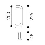 Gerader Türstoßgriff Arieni Sliding 970 Sin Rosetas 225 mm