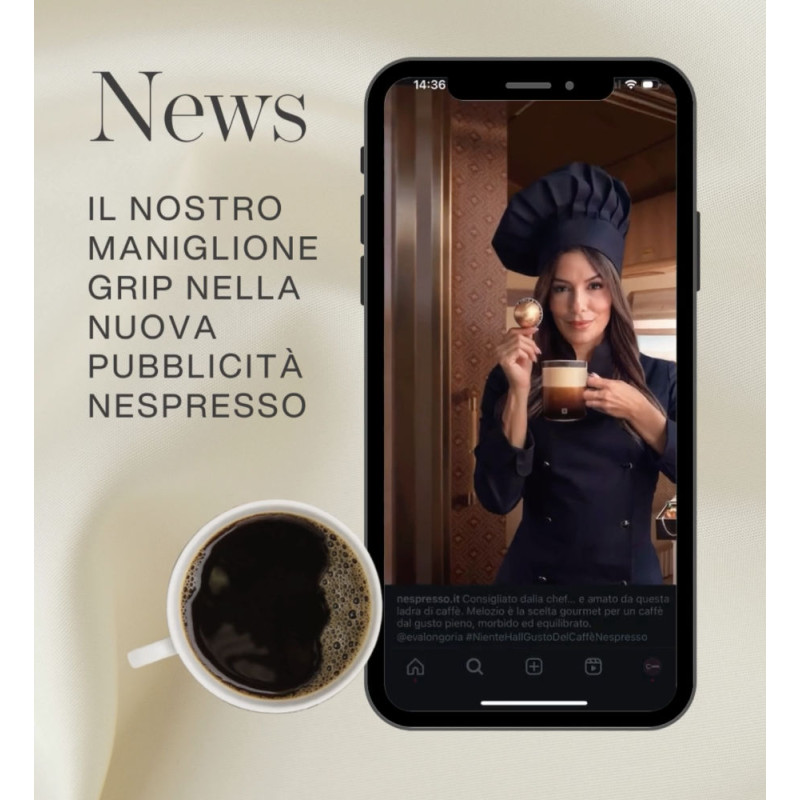 Manillone de Latón Grip Linea Calì Destacado en Publicidad Nespresso