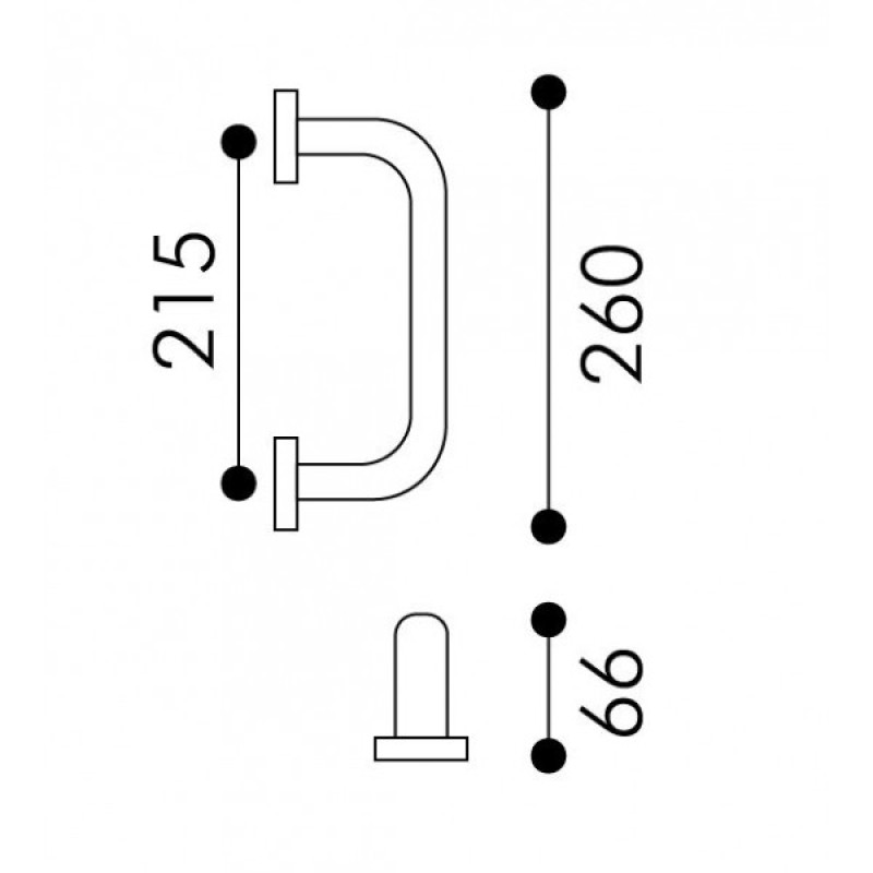 Manillón de Latón Arieni Stile 940/E Rosetas Ø45 Longitud 260 mm