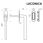 Tirador para Puerta Elevable Corredera Colombo Design AM313/0 con Placa