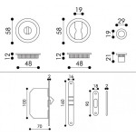 Manilla Empotrada para Puerta Corredera Arieni 94/SP Ø58 Kit Cerradura