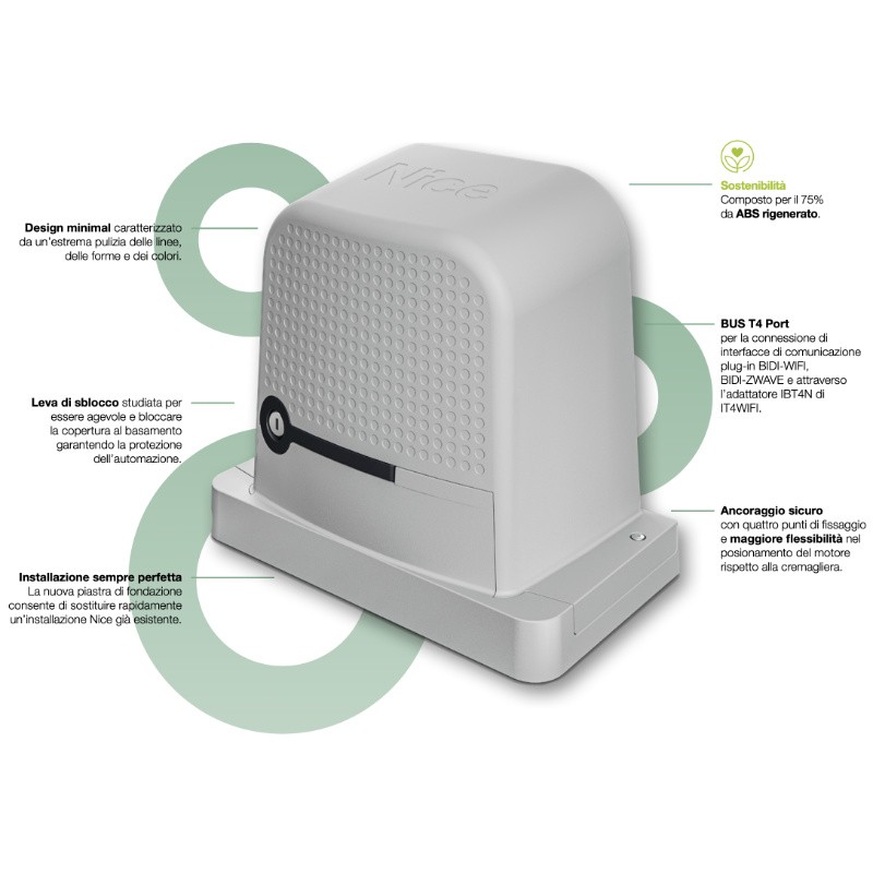 Nice Robo600 Motor para Cancelas Correderas Hasta 600 kg