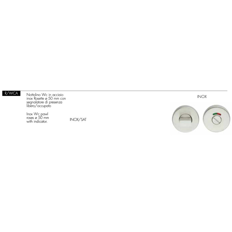 Condena WC de Acero Inoxidable con Indicador Libre/Ocupado Arieni R/WCA