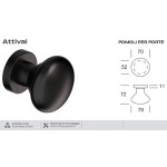 Pomo Fijo de Acero para Puertas Attival Reguitti Inox