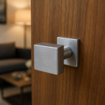 Pomo Cuadrado para Puerta Arieni 906 60x60 mm Roseta 50x50 mm