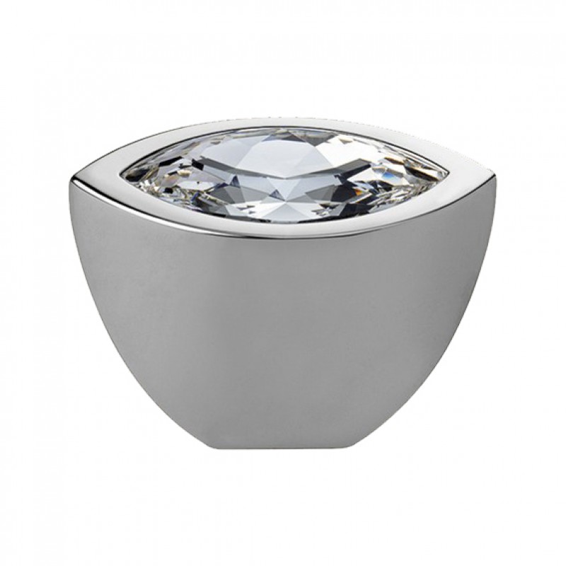 Pomo línea móvil Elipse Cali Cristal Cristal PB con Swarowski® cromo pulido