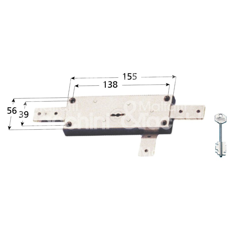 Potent 1630 Cerradura para Contraventana Triple Agujero