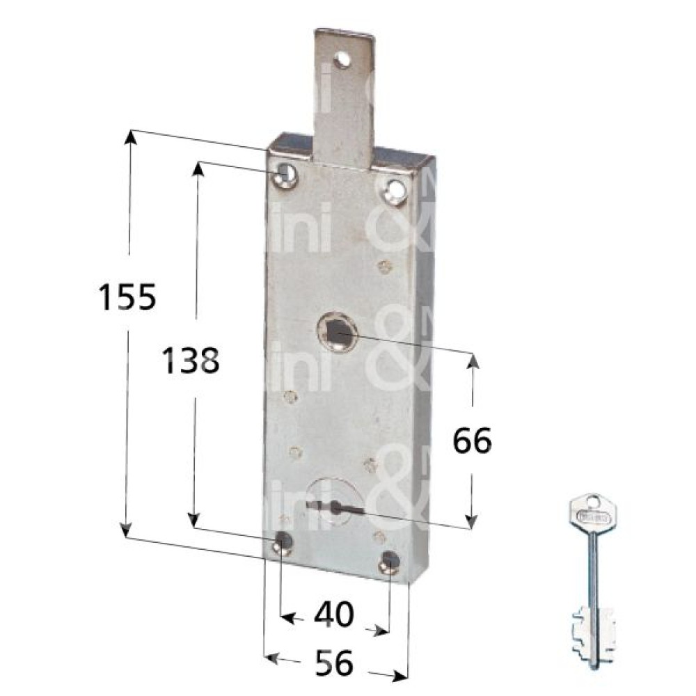 Potent 1640 Cerradura para Puerta Basculante Doble Paletón