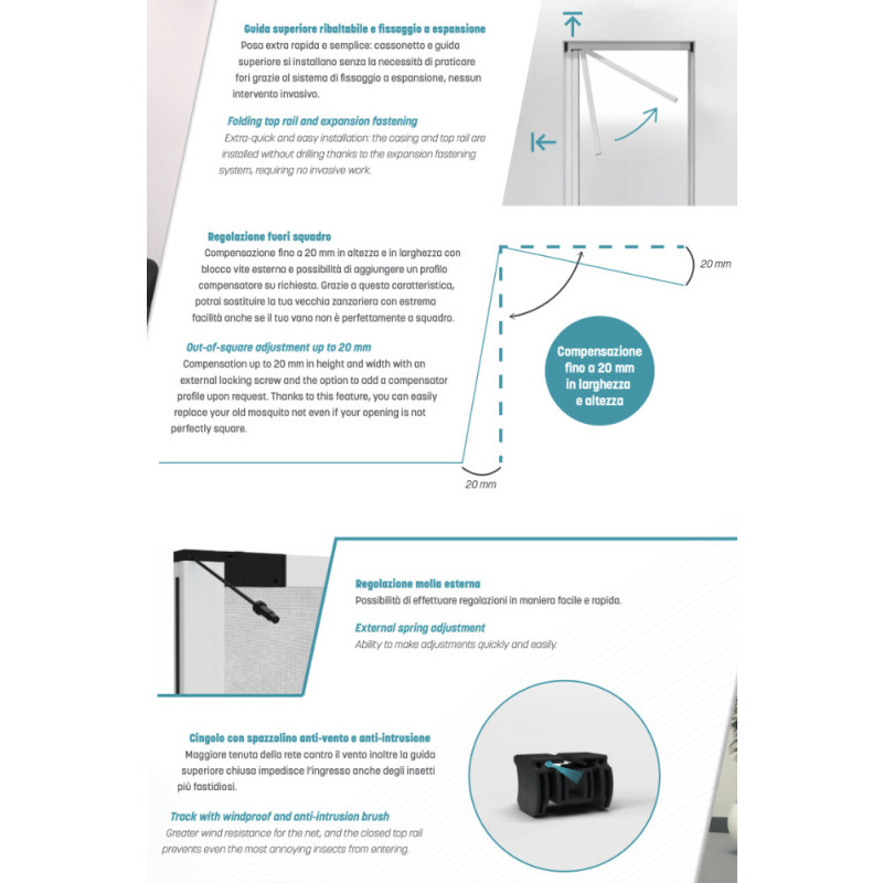 Proxima Effezeta Mosquitera Lateral con Guía de Oruga