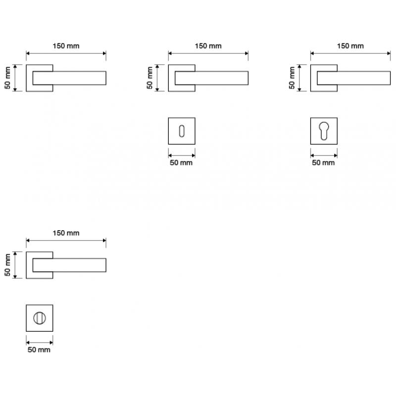 Reflex Cromo Satinado Manija de Puerta en Rosette Linea Calì Crystal