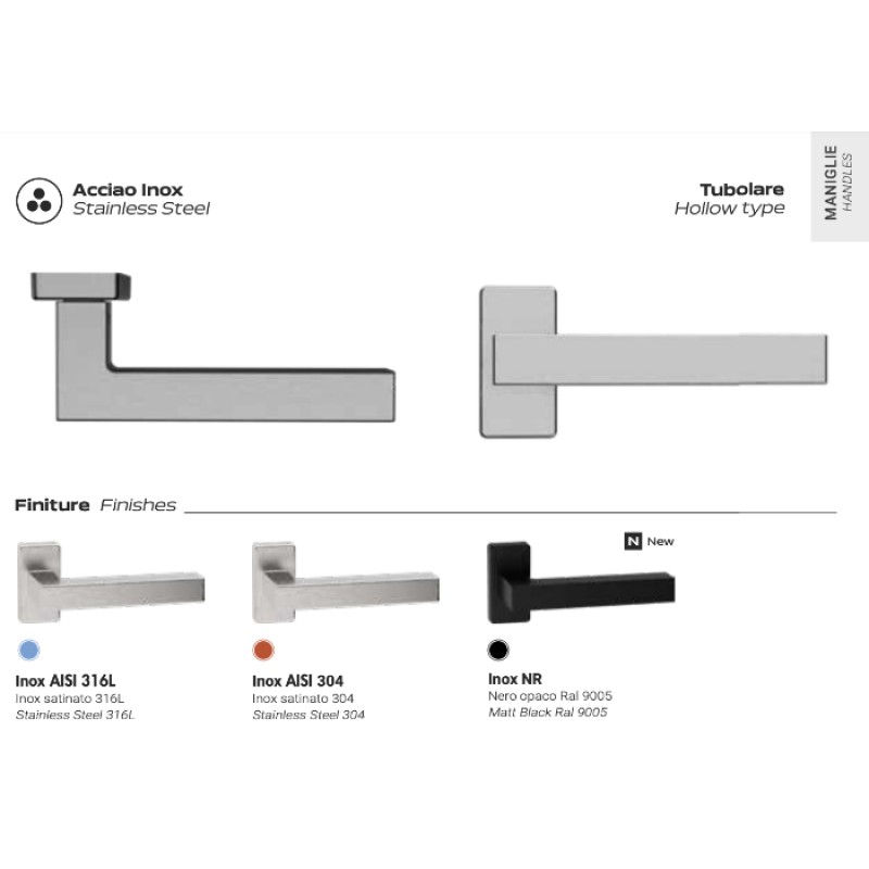 Reguitti Genève Q03 / 9QM Tirador Puerta Acero Inoxidable