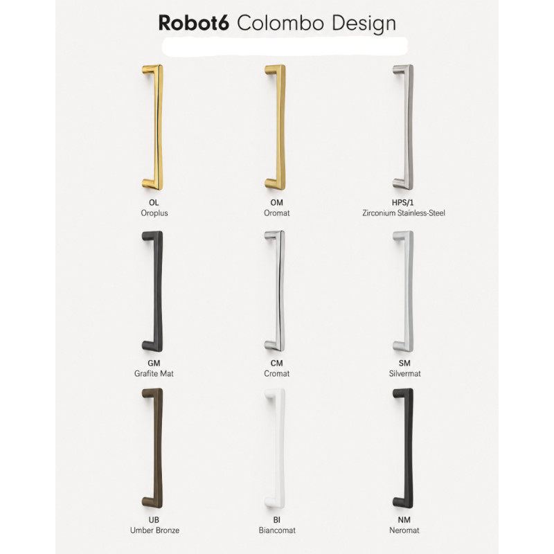 Robot6 Colombo Design Tirador para Puerta en Latón sin Rosetas