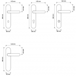 Rococò Manija en la Placa para Puerta Linea Calì Vintage
