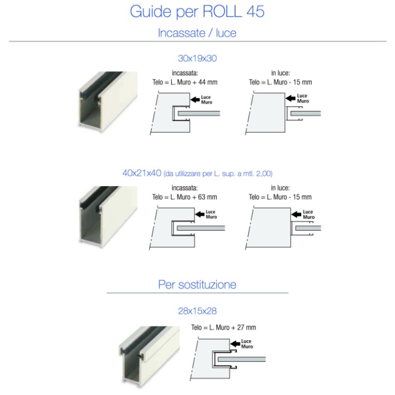 Persiana Enrollable de Aluminio ROLL 45 Pasini Dimensiones Reducidas