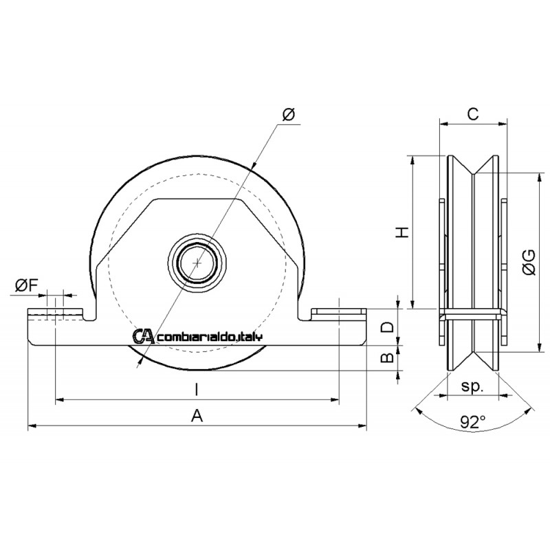 2 rodamientos de las ruedas Garganta V Soporte Interno puerta corredera Combiarialdo